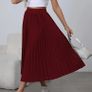 Temu Dark Red Pleated Skirt. Size 16. New Image 3