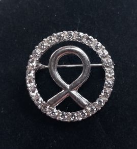 Diamante ribbon brooch, D18 post 3e