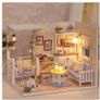 Wooden Dollhouse Kit 3D Build with LED Lights Image 2
