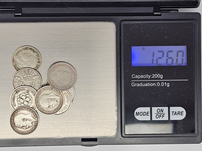 United Kingdom Mixed Dates Silver 3d Threepence Coin Lot x9
