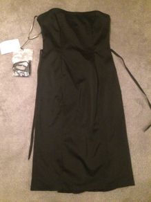 Coast black satin boned dress