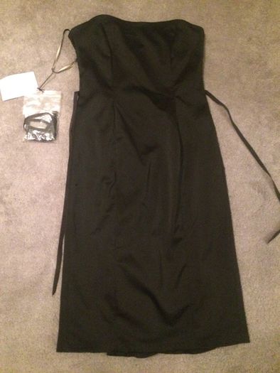 Coast black satin boned dress