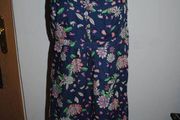 Mantaray navy floral strappy above the knee dress size UK14 EU42 Postage included