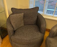 2 Large Grey Swivel Armchairs  Very Comfortable