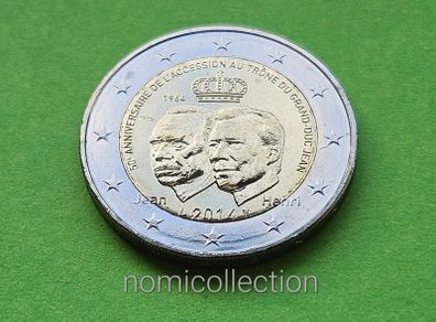 Luxembourg 2014 year Uncirculated 2 Euro coin.