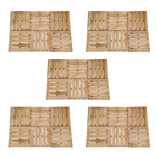 30 pcs Decking Tiles 50x50 cm Wood Brown