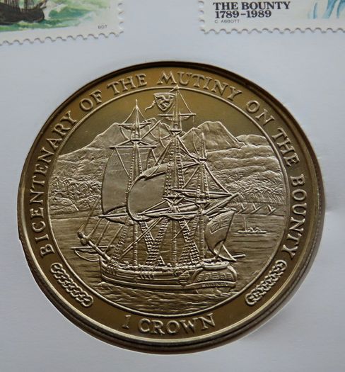 The Mutiny on the Bounty Bicentenary 1789-1989 Crown coin stamp cover