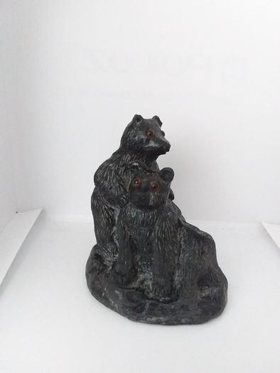 Bears Hugging Antique/Vintage Figurine  " Coal ".