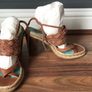 Ladies Camper Tan Leather High Heel Sandal Size 36 Image 2