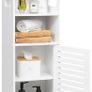 White Storage Cabinet Floor Standing Home Storage Furniture Shelf,Suitable for Toilet Bedroom Kitchen Living Room Image 2