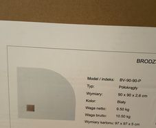 Shower Tray Semi Circular white 900x900 slim tray