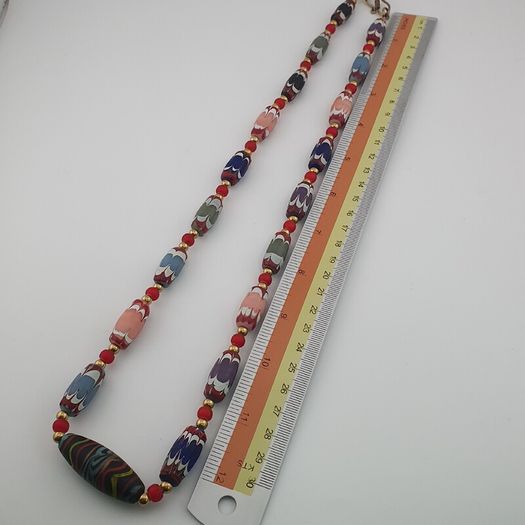 Antique Venetian Style Trade Glass & Venetian WhiteHeart Glass Beads Necklace