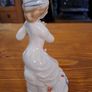 Vintage porcelain woman figurine detailed flowers Image 4