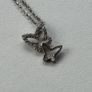 Sterling Silver Necklace with Double Butterfly Pendant Image 2