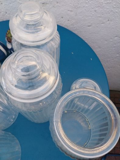 Glass airtight storage jars