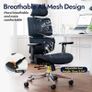 Ergonomic Office Chair  Breathable High Back Armchair with Mesh Lumbar Support, 130 Tilt Backrest, Adjustable Seat Depth & 3D Armrest - Big and Tall, Swivel Rolling, Supports Up to 330 LBS Image 3