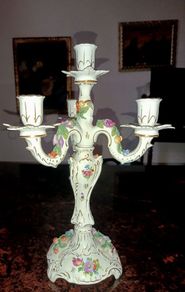 Gorgeous tall antique Dresden candelabra