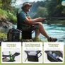 Camping Chairs for Adults Camping Chairs for Heavy People Up to 200 kg Folding Camping Chair with Cup Holder & Cooler Bag & Side Pocket, Padded and Foldable, Black Image 3
