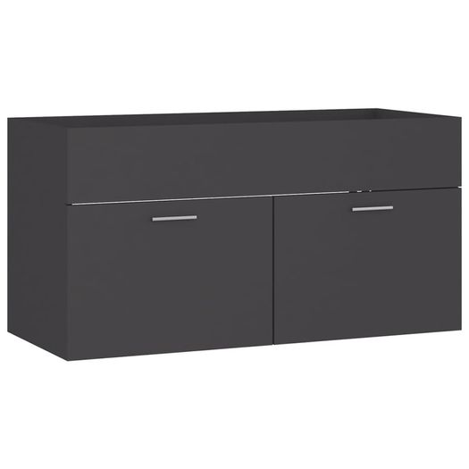 Sink Cabinet with Built-in Basin Grey Chipboard