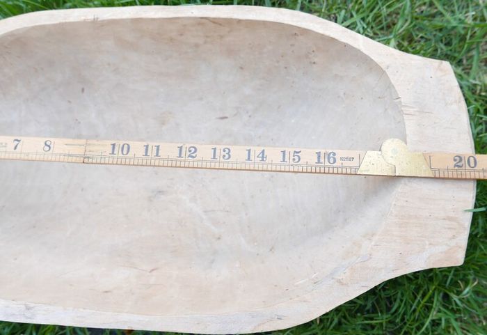 Antique Wooden Dough Bowl - Rare Bread Trough - Primitive Hand Carved Trencher Bowl - Country Wooden Bowl - Farmhouse Decor 20" x 10"