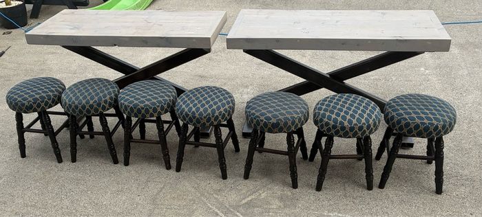 Tables and bar stools