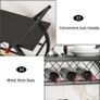 Drinks Trolley, Rolling Bar Cart, Kitchen Trolley on Wheels, Modern Serving Trolley, Wine Cart with Storage Shelves, Wine Holders, for Home Bar, Dining Living Room, Black Image 9