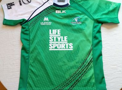 Connacht Rugby BLK Jersey Size Age 16 Years(XS)