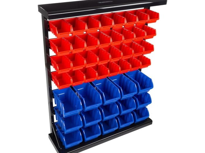 47 Bin Storage Rack With Small + Large Lin Bins / Boxes