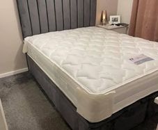 Gray double Divan bed and mattress