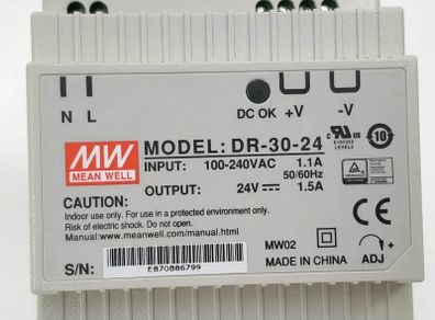 MEAN WELL DR-30-24 Power Supply Switching Power Supply