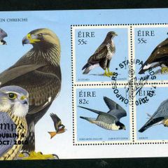 2010 Ireland Stampa Public Souvenir Birds of Prey Commemorative Stamps Miniature Sheet Overprinted for Stampa cancelled with show cancel of 17th October 2010