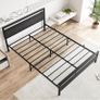 King Size Bed Frame with Wood Headboard,Heavy Duty Metal Platform Bed Image 6