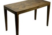 Dining Table Solid Wood Mango 120 x 60 cm Walnut Finish Rectangular Kitchen Table