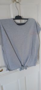 Grey Tie front Tee Shirt Size 11-12 years