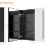 LED Bathroom Mirror Cabinet with Shaver Socket  630 x 650mm, 2-Door Wall-Mounted Vanity with Anti-Fog Demister, 3-Colour Dimmable Lighting Adjustable Glass Shelves Image 3
