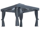 Gazebo with Curtain and String Lights 3x3 m Anthracite