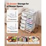 Rolling Cart with Drawers, Double Row 15 Drawer Storage Organizer, Mobile Utility Cart with Chrome Steel Frame, Universal Casters & 2 Brakes, for Office, Classroom, Craft Room, Studio, Garage Image 2