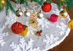 Christmas Tree Skirt 36 Inch Jacquard Cashmere Snowflake Xmas Tree Skirt MULTIPLE SIZES (FREE POSTAGE)