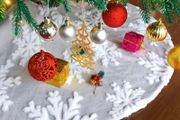 Christmas Tree Skirt 36 Inch Jacquard Cashmere Snowflake Xmas Tree Skirt MULTIPLE SIZES (FREE POSTAGE)