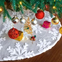 Christmas Tree Skirt 36 Inch Jacquard Cashmere Snowflake Xmas Tree Skirt MULTIPLE SIZES (FREE POSTAGE)