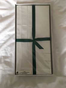 4 Linen Hand Worked Napkins