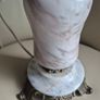 Mid Century Vintage Retro Marble gold ornate metal lamp base Image 2