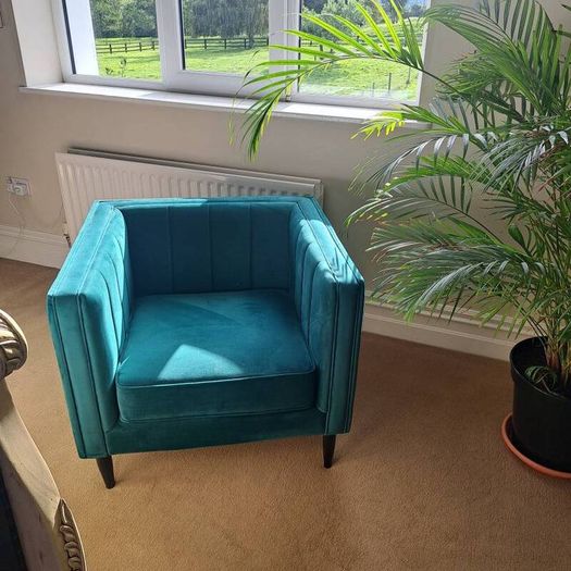 armchair green velvet