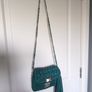 Handmade Crochet Crossbody Bag ,Bottle Green ,Emerald Image 3