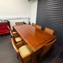 Large Hardwood Dining Table & 8 Chairs Image 2