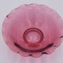 Cranberry Vintage Glass Ripple Rim Bowl Image 3