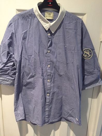 Scotch & Soda Blue Check Shirt with white collar