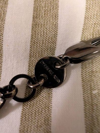 Dyrberg/Kern Gunmetal Necklace with Faceted Pendants