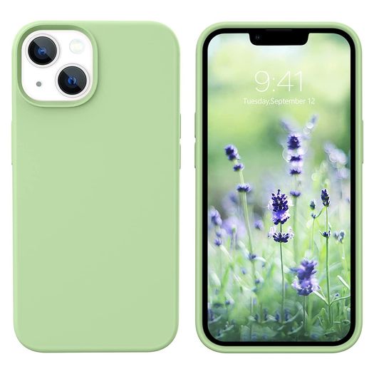 Liquid Silicone Shockproof Case For iPhone 13 Luxury Soft Phone Cover Matcha Green New - FHT9IP13LK