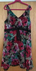 NEXT Retro Floral Print Midi Dress 18-20